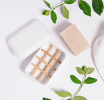 Biodegradable, draining, bamboo fiber travel soap dish - Bumble & Bleat Soapery