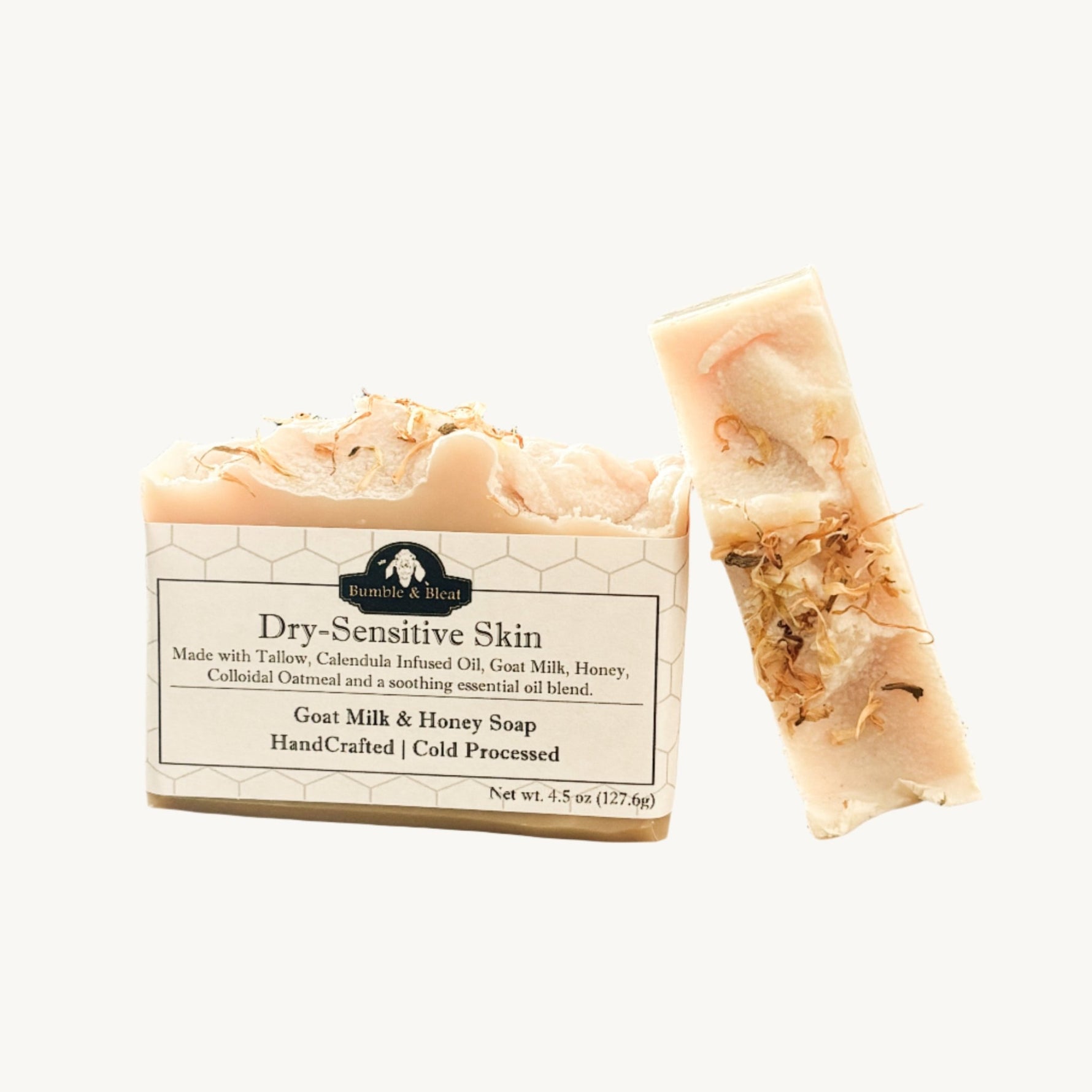 Dry - Sensitive Skin Tallow, Goat Milk, & Honey Soap - Bumble & Bleat Soapery