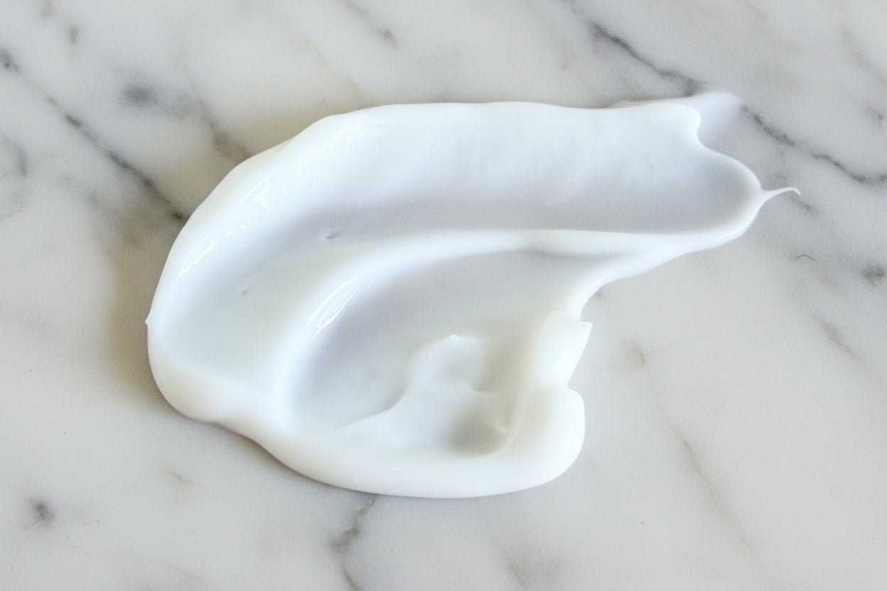 Rich hydrating texture of goat milk & honey body lotion
