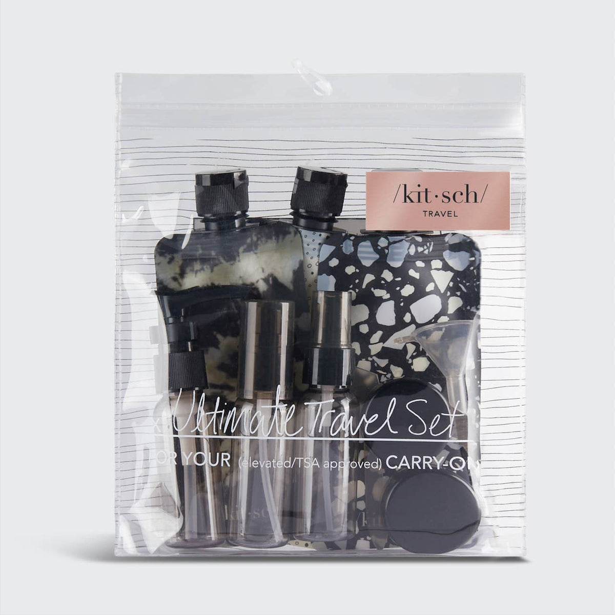 Refillable Ultimate Travel 11pc Set - Black & Ivory - Bumble & Bleat Soapery