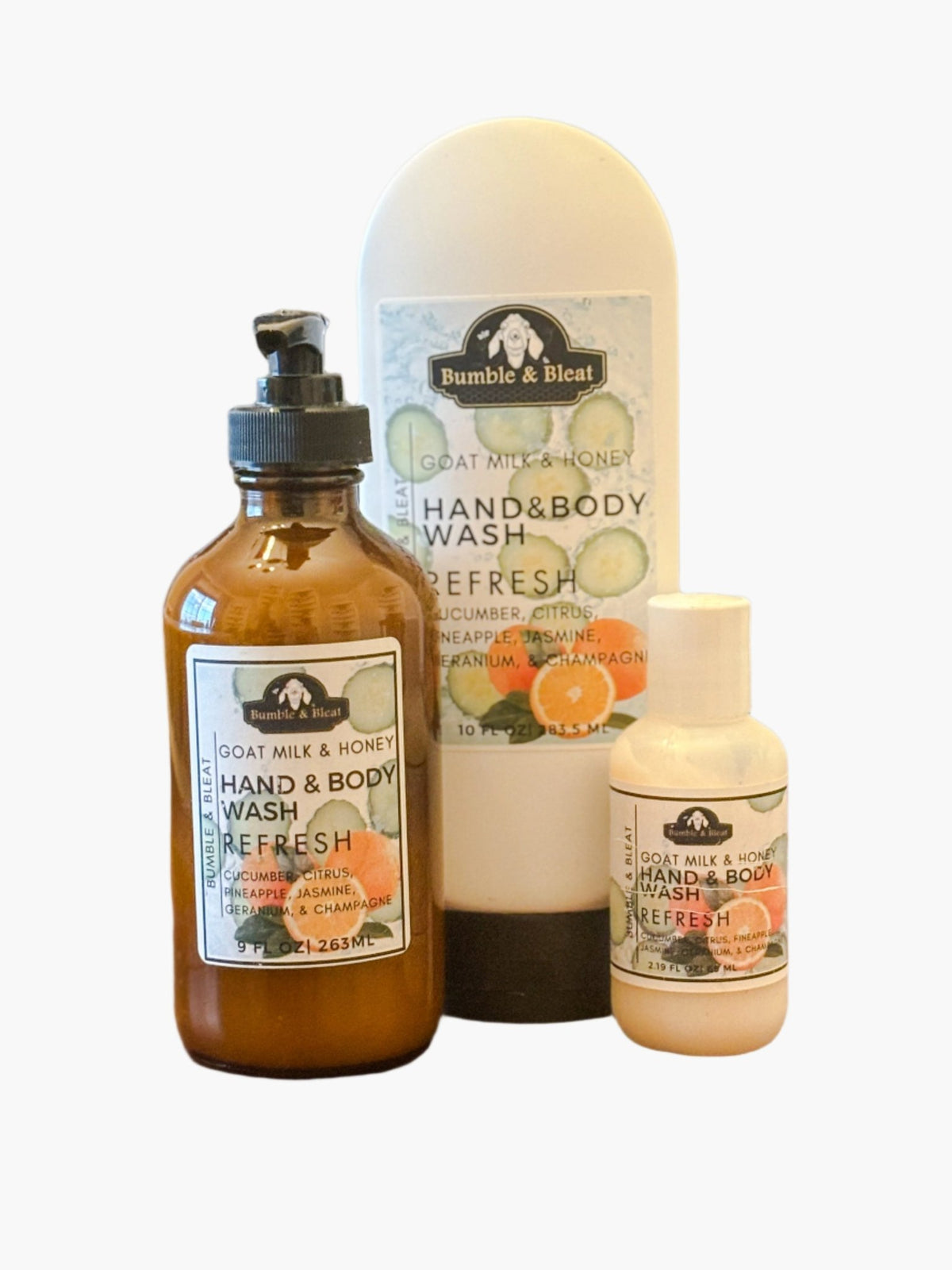 Refresh Goat Milk & Honey Hand and Body Wash - Bumble & Bleat Soapery