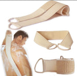 Soft Exfoliating Natural Loofah Back Strap Scrubber - Bumble & Bleat Soapery